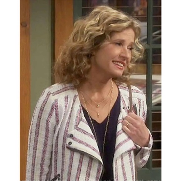 Veronica Beard red And White tweed moto asymmetric blazer zip up Jacket Sz 0 - Picture 2 of 16